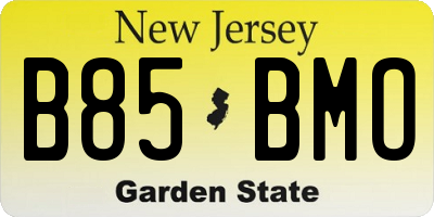 NJ license plate B85BMO