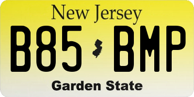 NJ license plate B85BMP