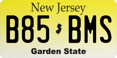 NJ license plate B85BMS