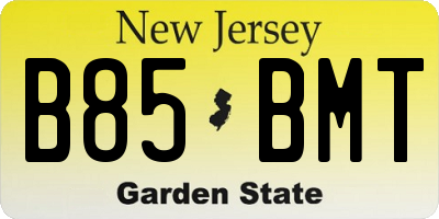 NJ license plate B85BMT