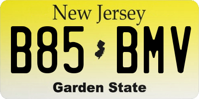 NJ license plate B85BMV