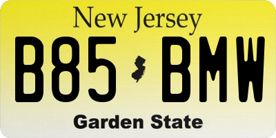 NJ license plate B85BMW