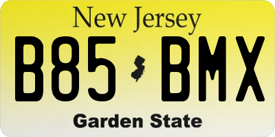NJ license plate B85BMX