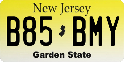 NJ license plate B85BMY