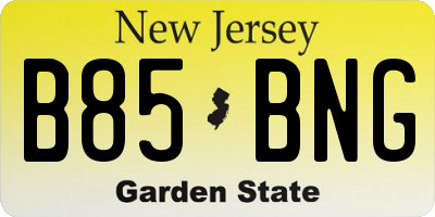 NJ license plate B85BNG