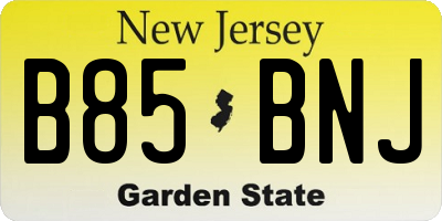 NJ license plate B85BNJ