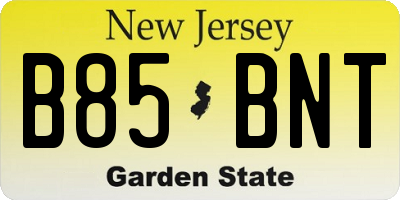 NJ license plate B85BNT