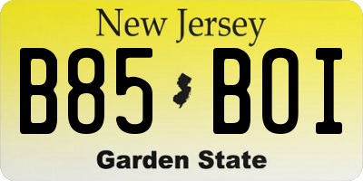 NJ license plate B85BOI
