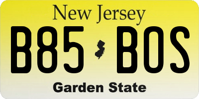 NJ license plate B85BOS