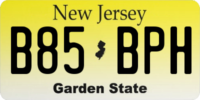 NJ license plate B85BPH