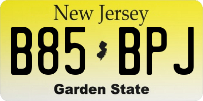 NJ license plate B85BPJ