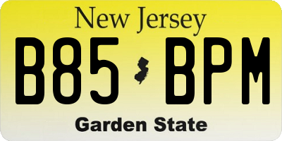 NJ license plate B85BPM