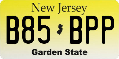 NJ license plate B85BPP