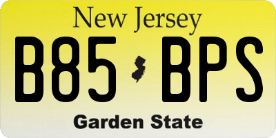 NJ license plate B85BPS