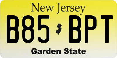 NJ license plate B85BPT