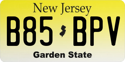 NJ license plate B85BPV