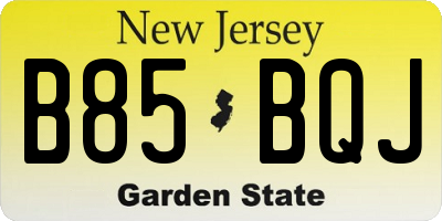NJ license plate B85BQJ