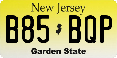 NJ license plate B85BQP