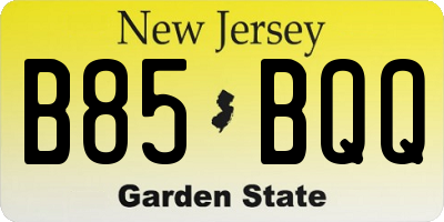 NJ license plate B85BQQ