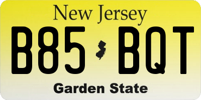 NJ license plate B85BQT