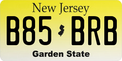 NJ license plate B85BRB