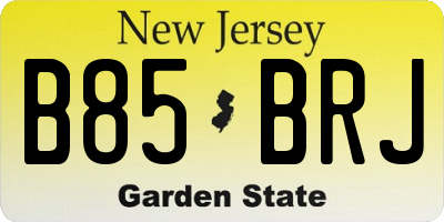 NJ license plate B85BRJ