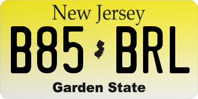 NJ license plate B85BRL