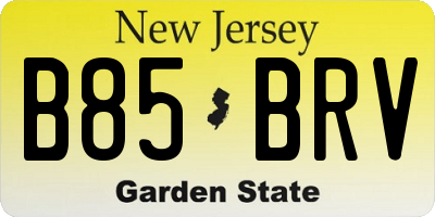 NJ license plate B85BRV