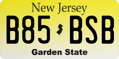 NJ license plate B85BSB