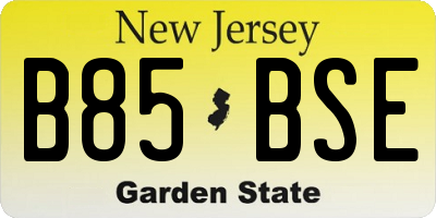 NJ license plate B85BSE