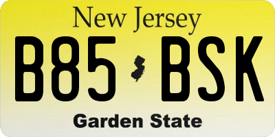 NJ license plate B85BSK