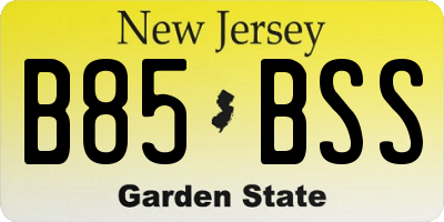NJ license plate B85BSS