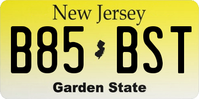 NJ license plate B85BST