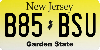 NJ license plate B85BSU