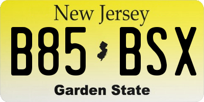 NJ license plate B85BSX