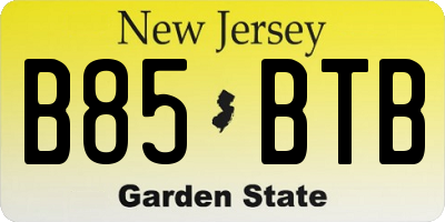 NJ license plate B85BTB