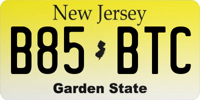 NJ license plate B85BTC