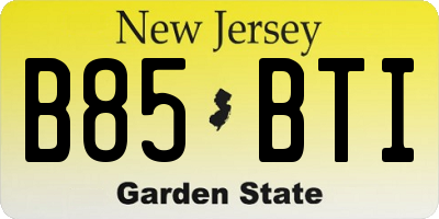 NJ license plate B85BTI