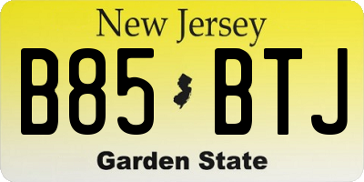 NJ license plate B85BTJ