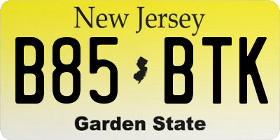 NJ license plate B85BTK
