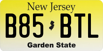 NJ license plate B85BTL