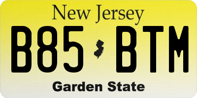 NJ license plate B85BTM