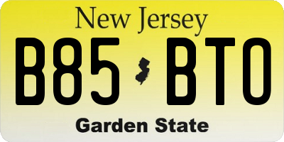 NJ license plate B85BTO