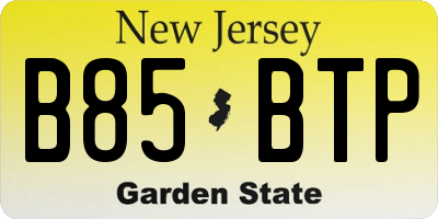 NJ license plate B85BTP