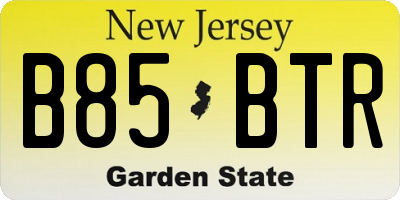 NJ license plate B85BTR