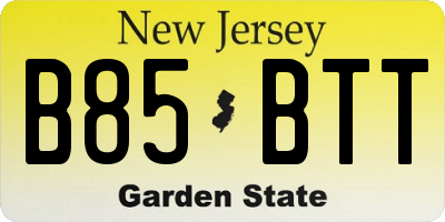 NJ license plate B85BTT