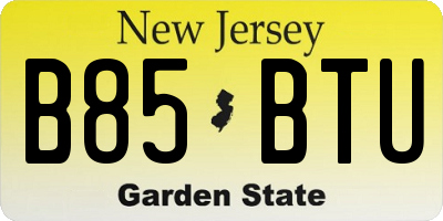 NJ license plate B85BTU