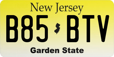 NJ license plate B85BTV