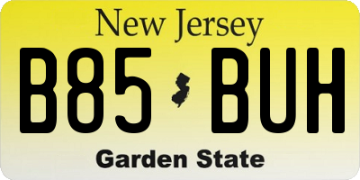 NJ license plate B85BUH