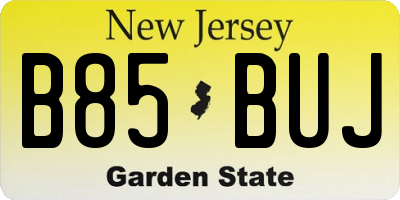 NJ license plate B85BUJ